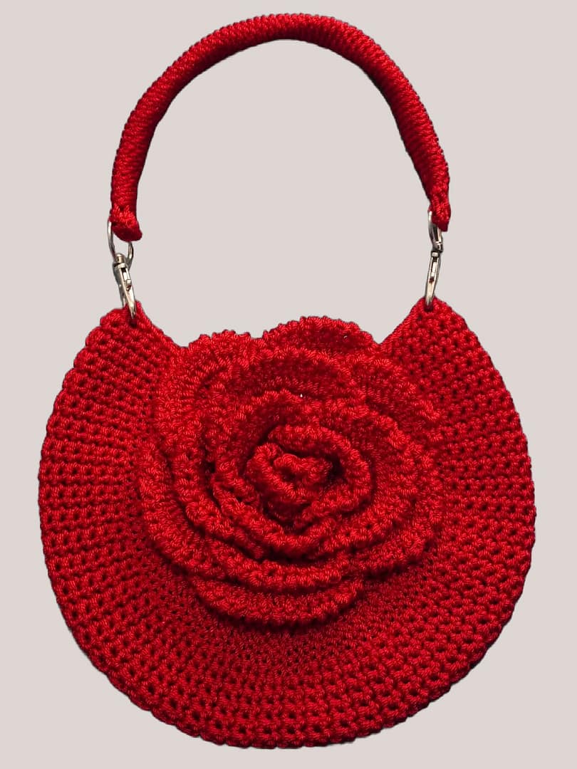Bolso Rosa Elegante Crochet